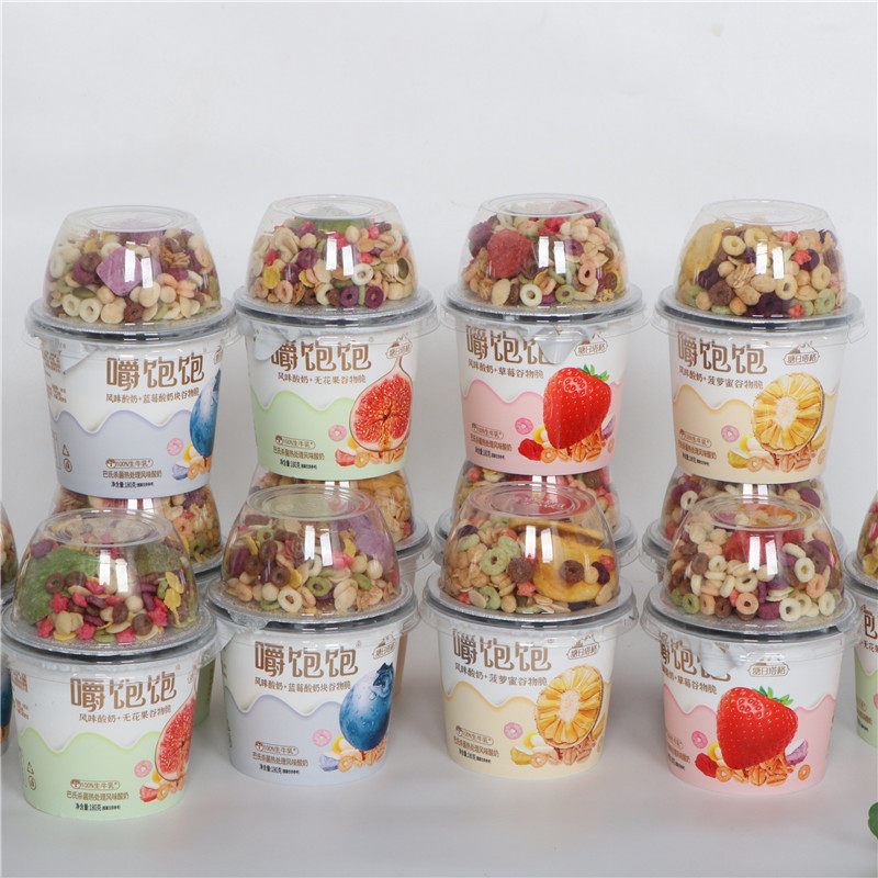 塘日塔格嚼饱饱风味酸奶草莓菠萝蜜无花果谷物脆蓝莓酸奶块谷物脆