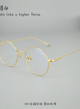 日式手工 超轻细框眼镜男女文艺复古金框眼镜FM1611003 可配近视