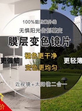 1.56  1.61 1.67非球面变色镜片轻薄非球面树脂近视眼镜片防辐射
