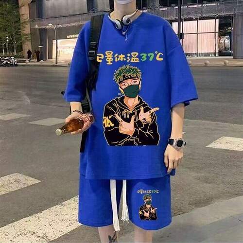 运动休闲套装男夏季潮牌