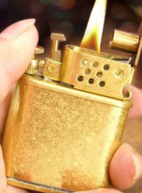 佐罗煤油防风打火机复古战壕纯铜一键按压自动打火煤油机抖音同款
