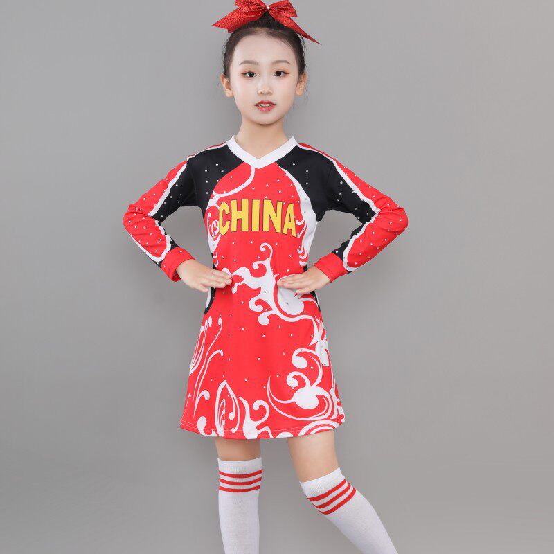 儿童啦啦队演出服女童舞蹈服套装小学生运动会开幕式啦啦操表演服