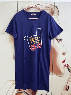 夏季纯棉圆领睡衣女短袖大码韩版可爱卡通宽松休闲家居服