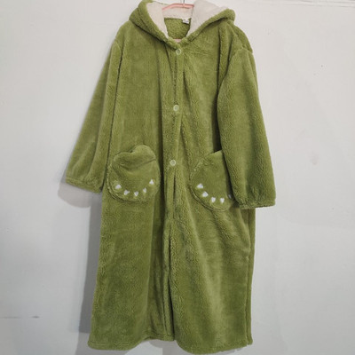 舒棉绒女可爱带帽开衫扣子款