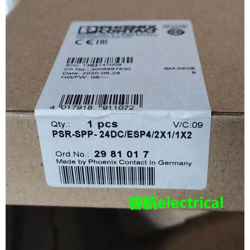 菲尼克斯安全继电器PSR-SPP- 24DC/ESP4/2X1/1X2原装2981017议价$