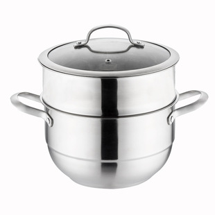 不锈钢蒸煮汤锅奶锅双层单柄锅不锈钢家用迷你奶锅煮粥蒸蛋锅