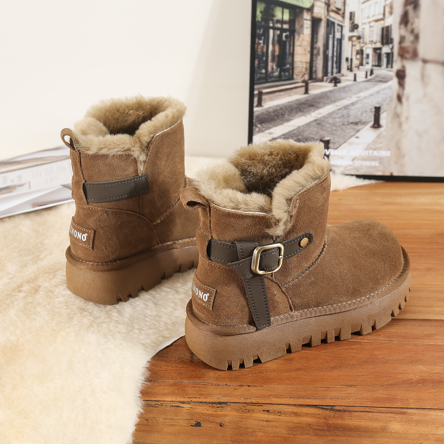 时尚保暖！防滑厚底！羊毛雪地靴