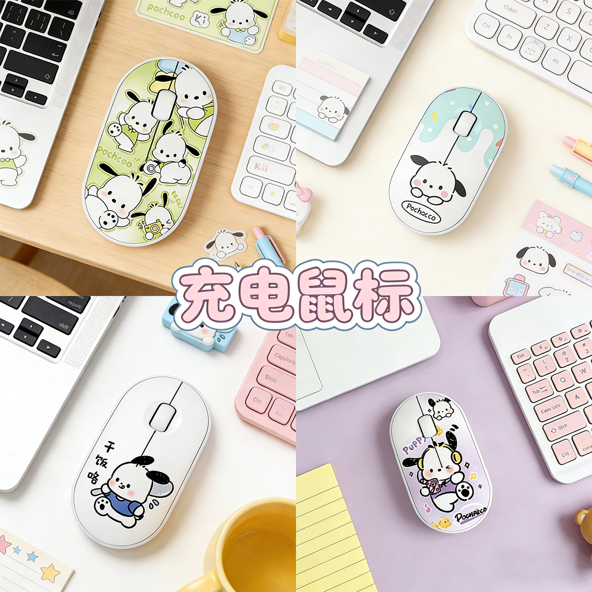 帕恰狗无线蓝牙鼠标静音充电式适用于苹果小米惠普联想笔记本电脑