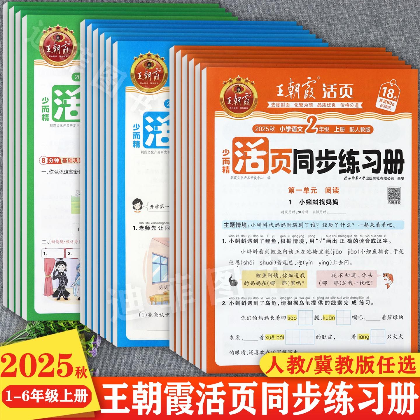 王朝霞活页同步练习册1-6上冀教