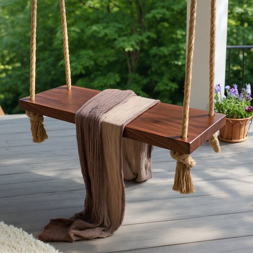 室外儿童简易实木小孩单双人秋千