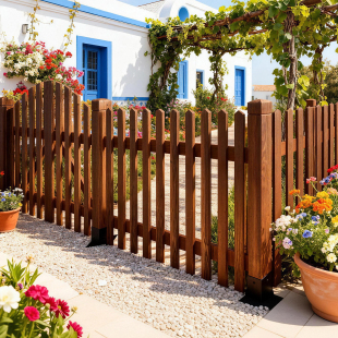 防腐木栅栏花园围栏门庭院院子篱笆室外实木别墅栏杆户外围墙护栏