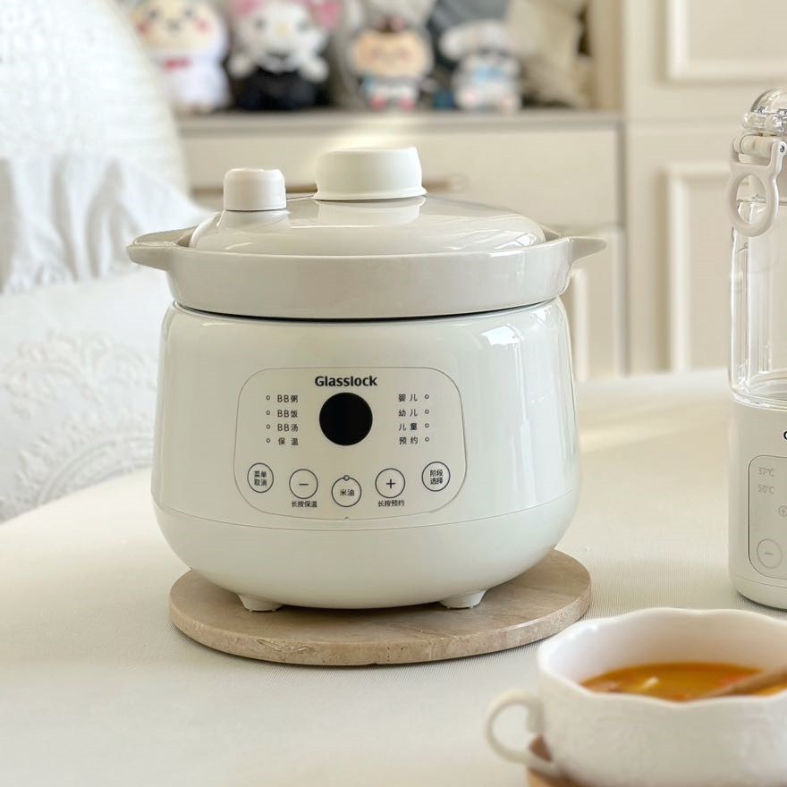 Glassloc kGE-SL01WH 微压电炖锅宝宝婴儿辅食锅家用bb粥陶瓷炖盅