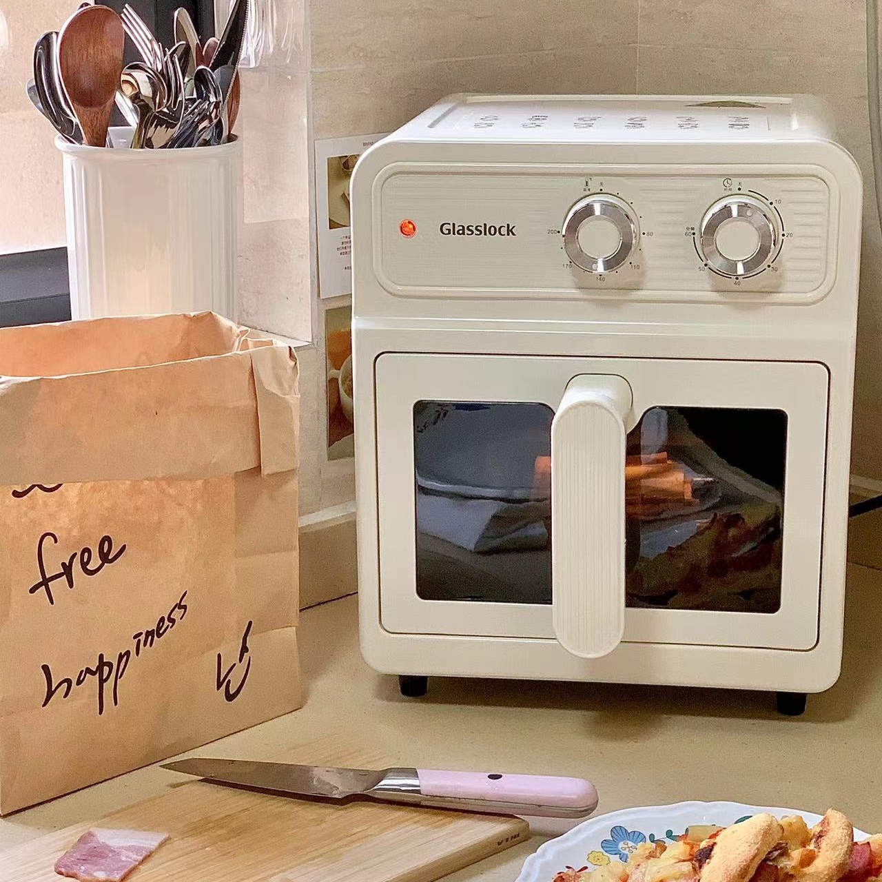 Glasslock空气炸锅家用双热源免翻面可视化大容量多功能电烤箱