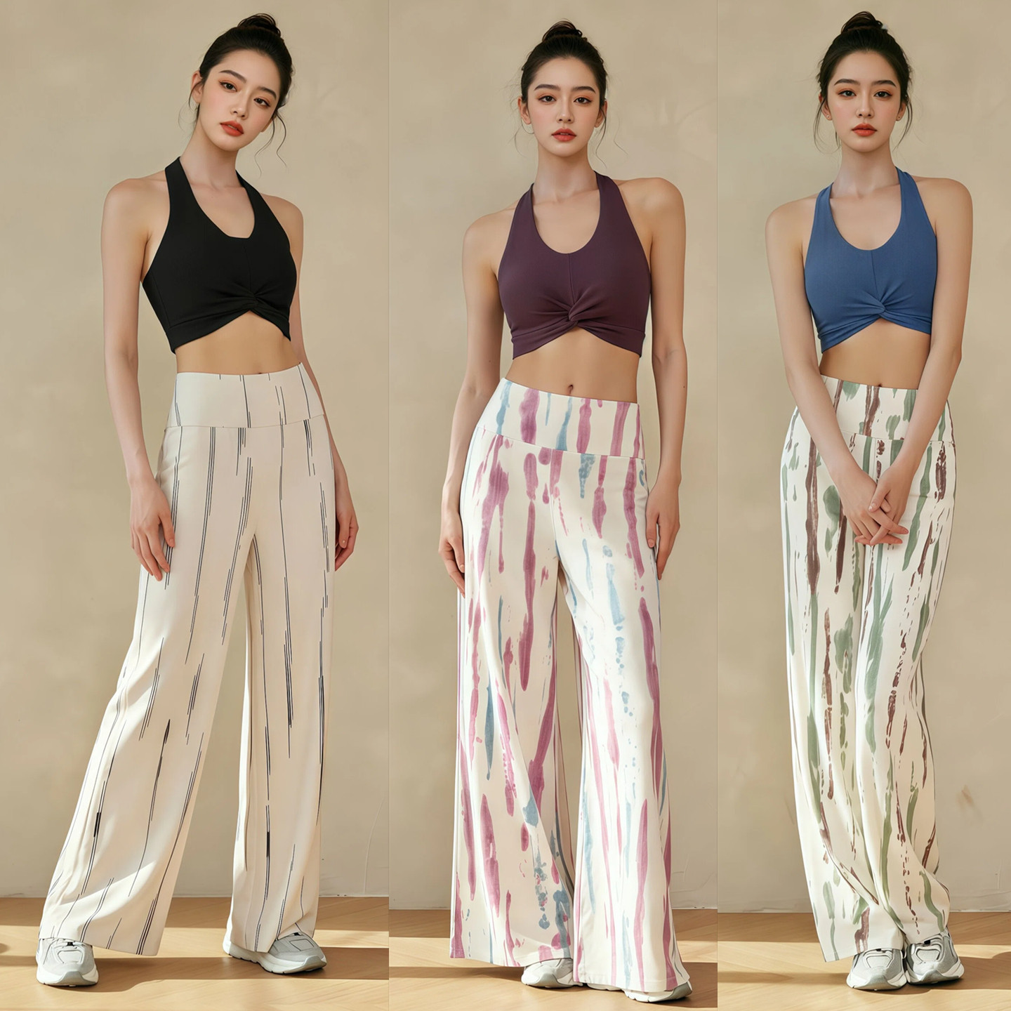 轻奢大牌慵懒风运动套装女夏健身阔腿裤普拉提瑜伽背心外穿两件套