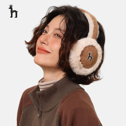 哈吉斯船长兔毛保暖耳机式耳套冬骑车御寒防冻护耳加厚毛绒耳罩女