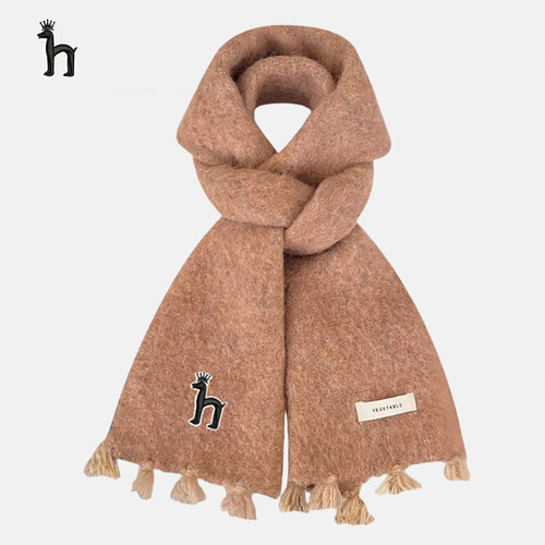 哈吉斯船长流苏小围巾女款秋冬季加厚保暖高级氛围感休闲百搭围脖