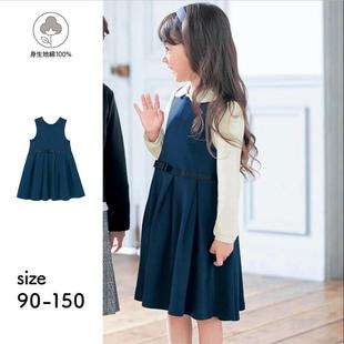 纯棉无袖 连衣裙春夏季 背心裙套头校服裙子 女童背带裙新款 外贸童装