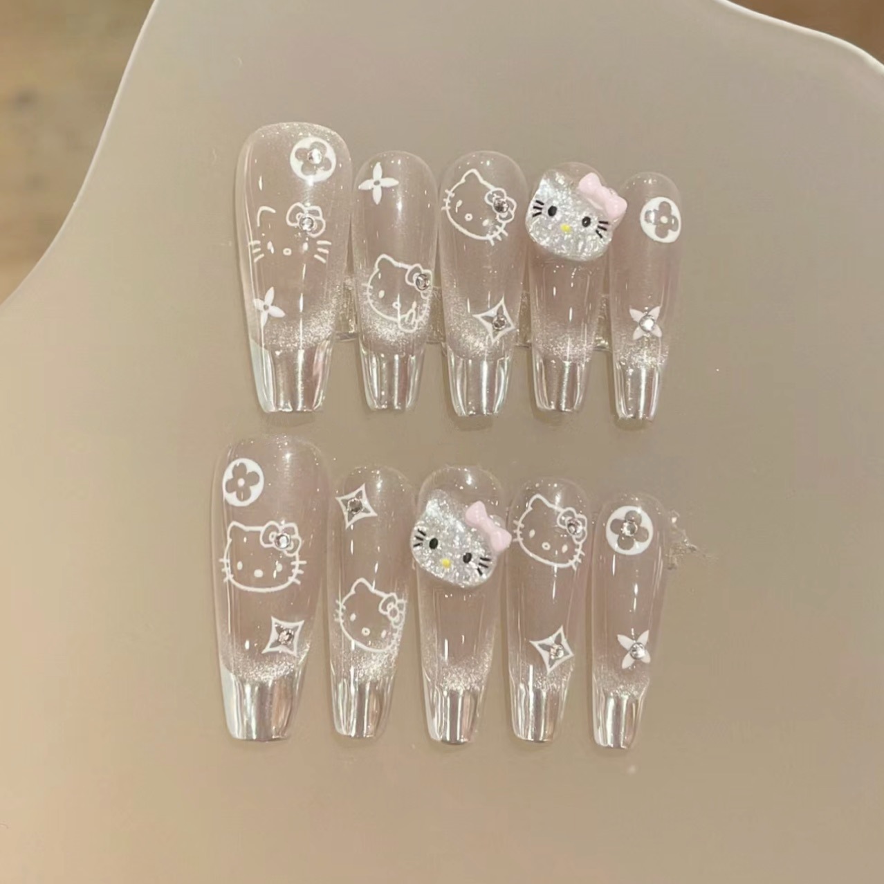 魔镜猫眼kt   可爱御姐爆闪气质 小红书同款穿戴甲