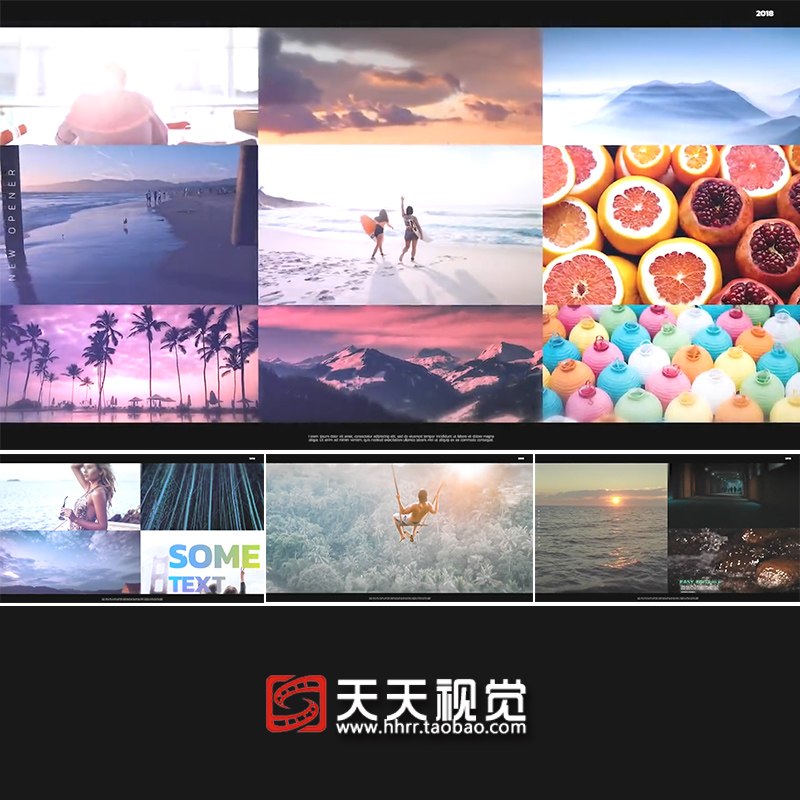 Pr模板 时尚青春多图片分屏旅行图片文字视频展示开场生活宣传片