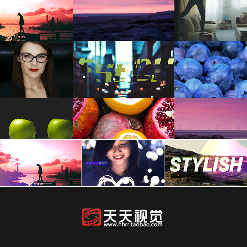 PR模板 时尚动感栏目活力青春分屏视频展示 创意广告发布会短片