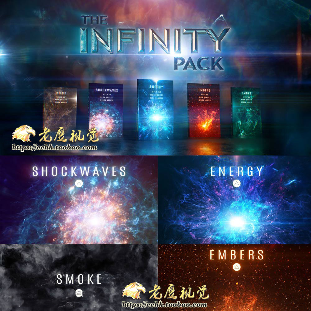 科幻魔法能量光效冲击波烟雾尘土粒子特效合成 4k视频素材合集