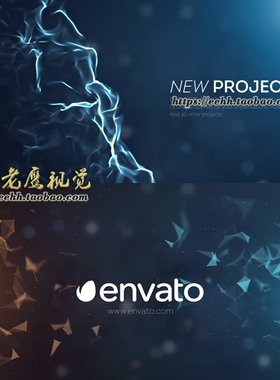 AE模板大气唯美抽象Plexus粒子企业年会活动文字标题展示宣传片头