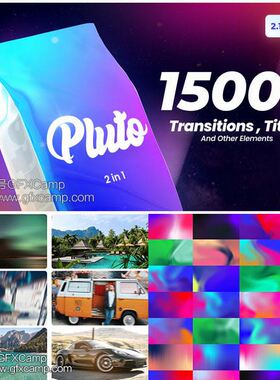 Premiere/PR模板预设 1500个无缝视频转场文字标题字幕动画工具包