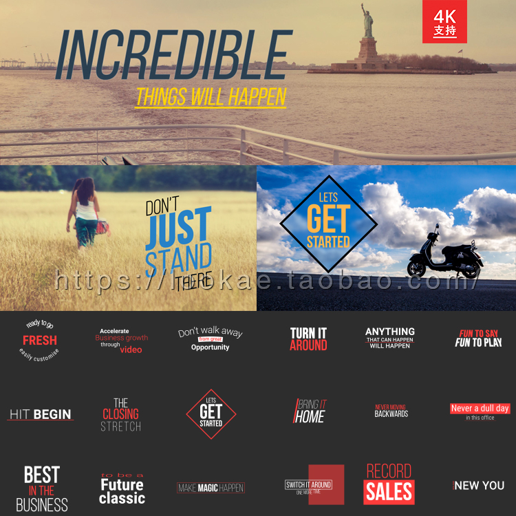 FCPX插件：50个简洁时尚文字标题排版动画 4K Titles 第1季