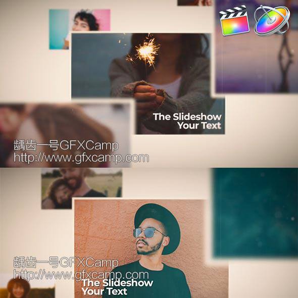 FCPX插件 回忆相册照片幻灯片展示开场片头模板个背景音乐