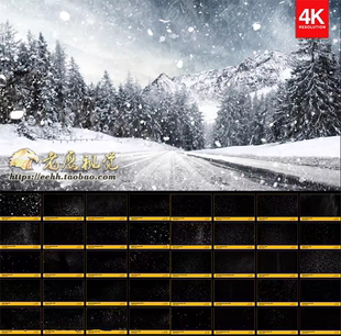 100种下雪暴风雪鹅毛大雪小雪飘落冬天雪花特效合成4K视频素材