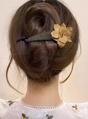 复古高级感夹子花朵发夹后脑勺抓夹盘发神器气质头饰香蕉夹发卡