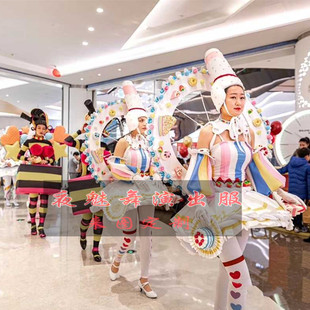 冰淇淋糖果蛋糕女孩游乐园巡游演出服欢乐谷花车巡游表演服