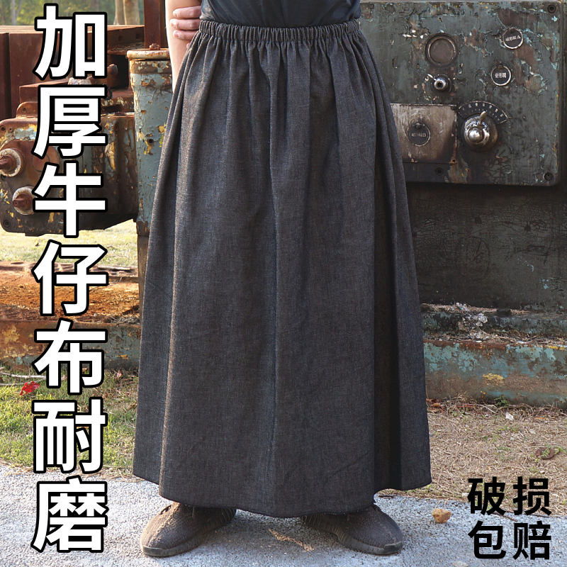加厚耐磨牛仔围裙干活耐脏