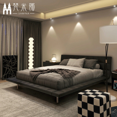 现代轻奢高级感悬浮主卧大床高端大气1米8双人床2米x2米2025新款