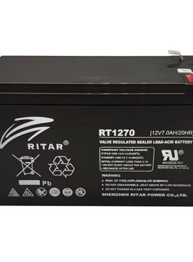 RITAR瑞达RT1270备用蓄电池12V7AH通力迅达电梯平层应急照明电源
