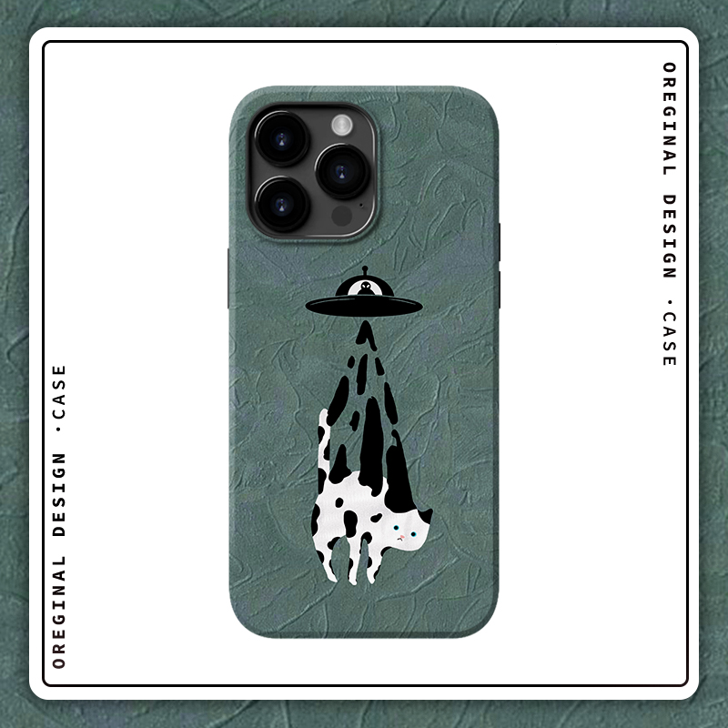 宇宙船猫咪iPhone14苹果15promax菲林手机壳13mini小众艺术11小米12XS创意设计xs高级感适用mate60pro华为p60