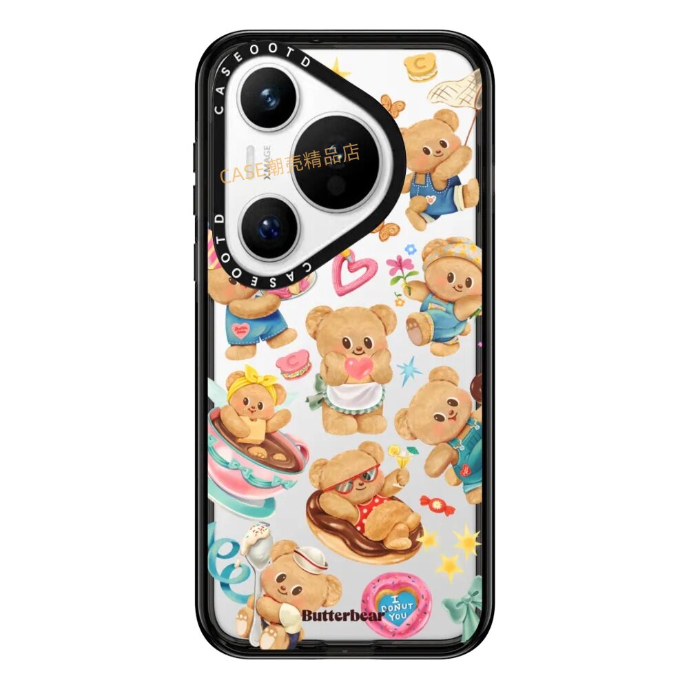 CASE联名黄油小熊适用于华为Pura80 Pro手机壳Pura70/80ultra透明pura70pro+卡通可爱Ti磁吸Pura80