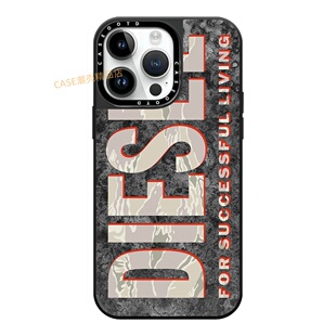CASEOOTD DIESEL街头潮牌英文磁吸适用于苹果17手机壳iPhone17 16ProMax12 13 14 15Pro/plus air防摔保护壳