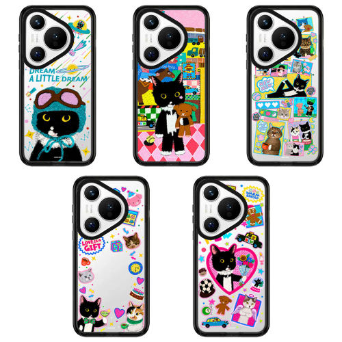 Lin黑猫牛牛奶牛猫华为Pura80Pro手机壳适用于Pura70/80ultra透明pura70pro+卡通可爱Ti磁吸Pura80