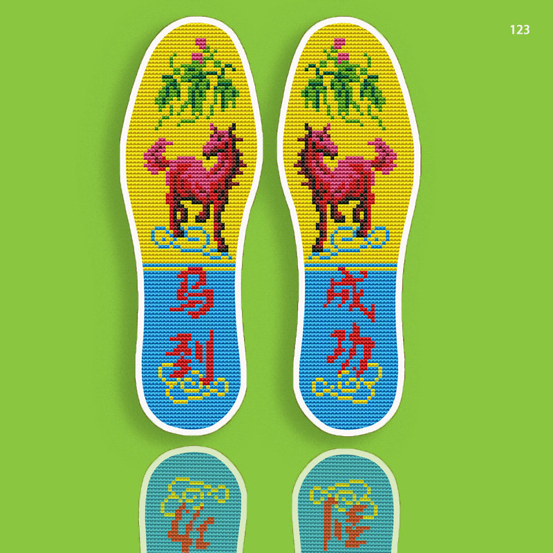 买5送1新款加厚十字绣鞋垫棉手工自己绣带针线半成品吸汗马到成功,服饰配件/皮带/帽子/围巾,鞋垫,淘宝优惠券,粉丝福利购,淘宝优惠卷