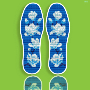 买5送1年轻人新款十字绣鞋垫手工自己绣带针线半成品卡通荷花易绣