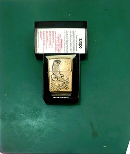 二手 ZIPPO纯铜高山飞鹰贴章 10年生产