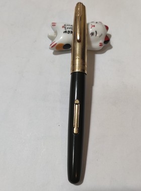 二手威迪文古董金笔 美产 星标金帽 侧拉杆上墨 F尖 灰色 收藏品