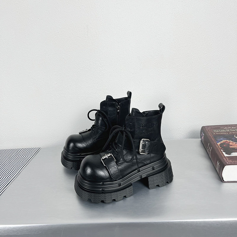 欧货大头马丁靴秋冬加绒短靴女鞋