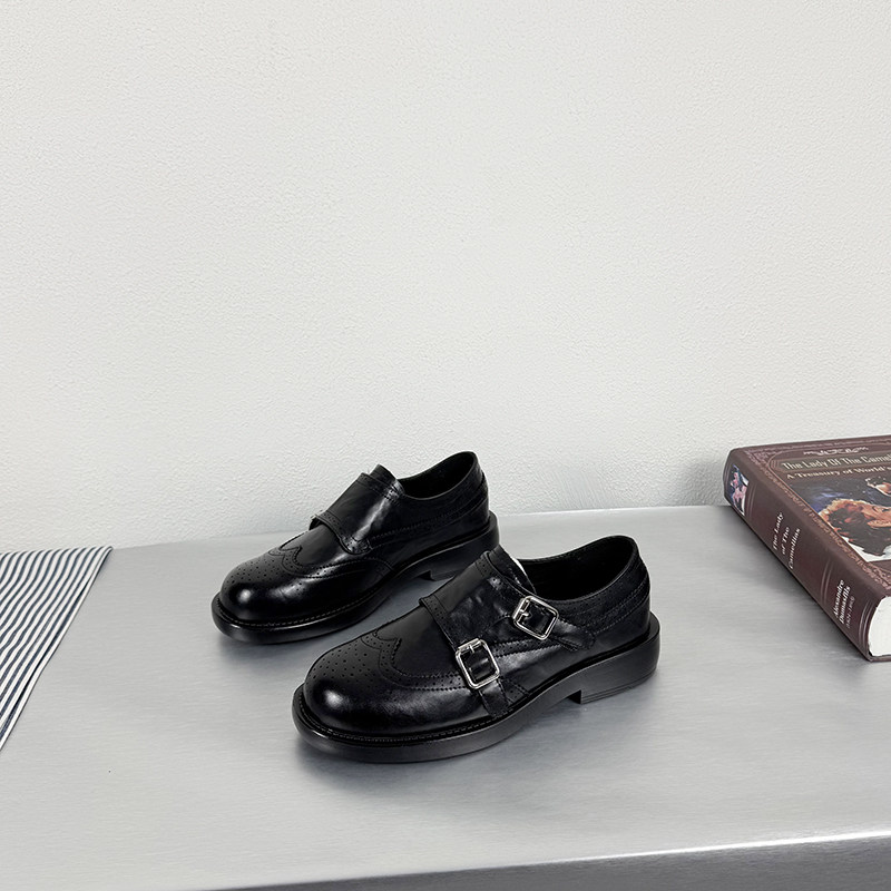 真皮布洛克乐福鞋女2026春季新款复古雕花一脚蹬英伦风小皮鞋单鞋,女鞋,牛津鞋/布洛克鞋/德比鞋,淘宝优惠券,粉丝福利购,淘宝优惠卷