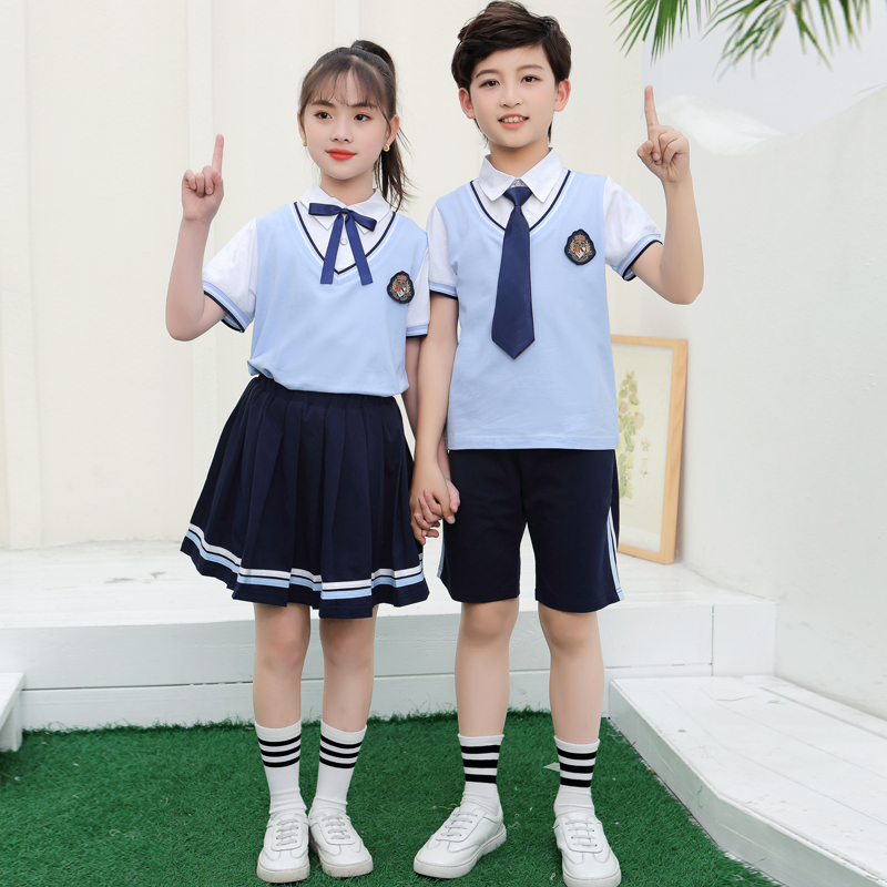 幼儿园园服夏装小学生校服夏季纯棉套装一年级儿童班服毕业照服装