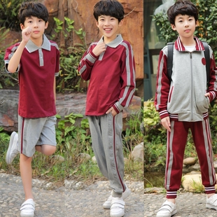 秋冬6件外套装 东莞市凤岗镇统一小学生校服纯棉短袖 子夏季 裤 长袖