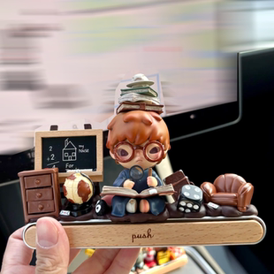 DIY材料包泡泡玛特小野小王子胡桃木底座手办停车牌材料场景配件