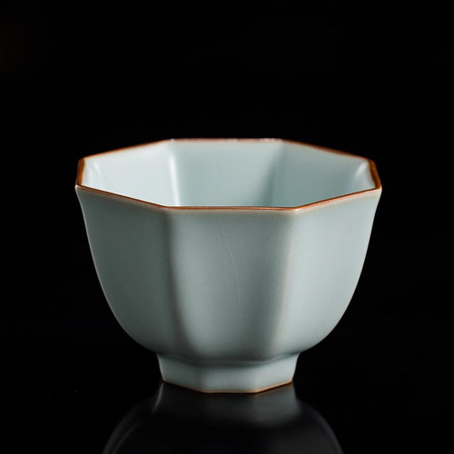 汝窑茶杯冰裂纹主人杯