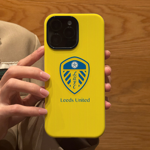 足球利兹联队标 适用苹果华为iPhone16ProMax手机保护外壳15Plus 14新款13磨砂12情侣17防摔Pura70Ultra男女